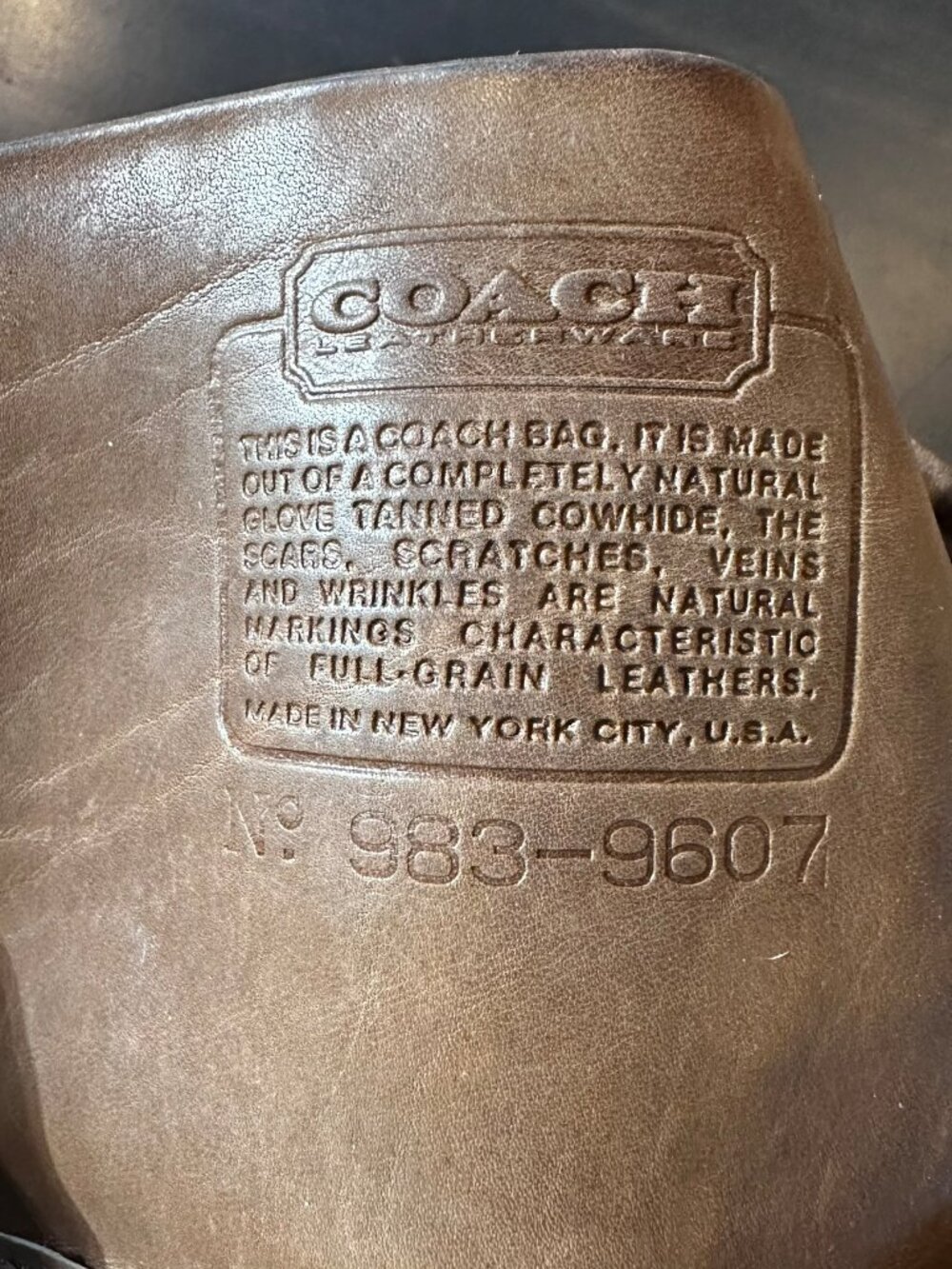 Vintage Coach 983-9607 Brown Glove-Tanned Leather Crossbody Bag, Made in NY - Picture 7 of 14